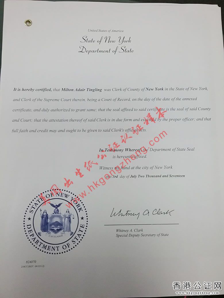 美國(guó)出生紙公證認(rèn)證樣本